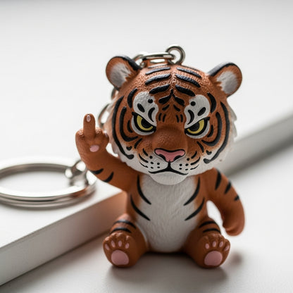 Funny Middle Finger Animal Keychain