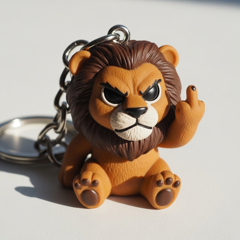 Funny Middle Finger Animal Keychain