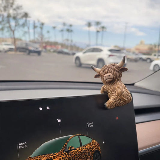 🔥Last Day 49% OFF - 🐮 Highland Cow Dashboard Decoration