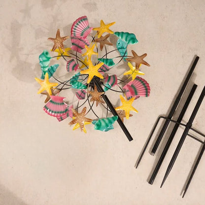 ☀️🌀Temp-tations Outdoors Solar Wind Spinners with Decorative Flowers🌸(Includes bracket)