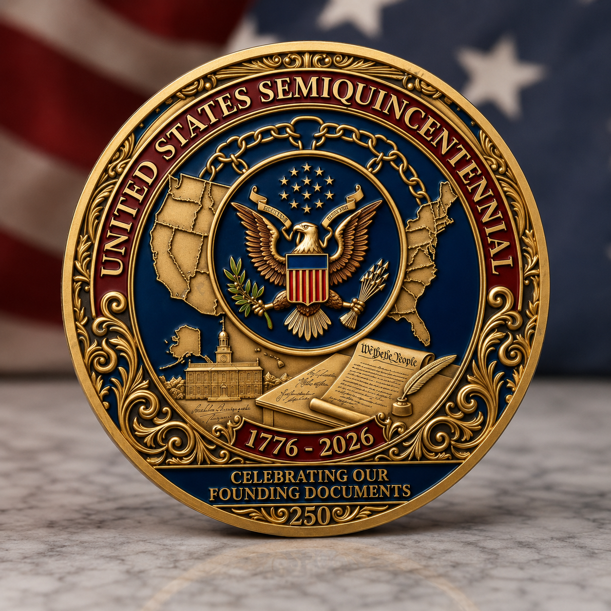 🔥Summer Sale 50% OFF🔥United States 250th Anniversary Commemorative Challenge Coin