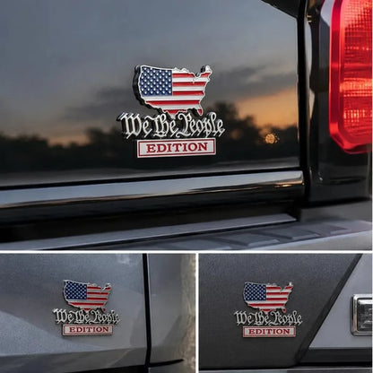 Patriot Flag Edition Metal Car Emblem Badge