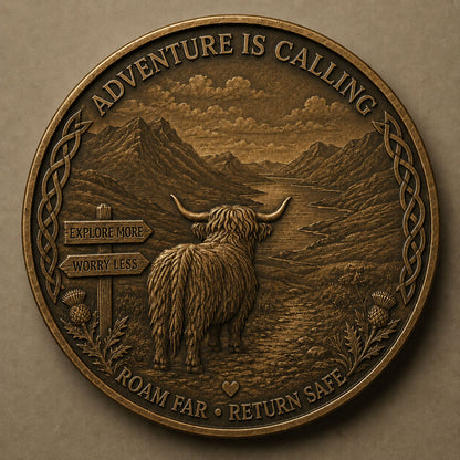 🐂 Travel Highland Cow Lucky Coin