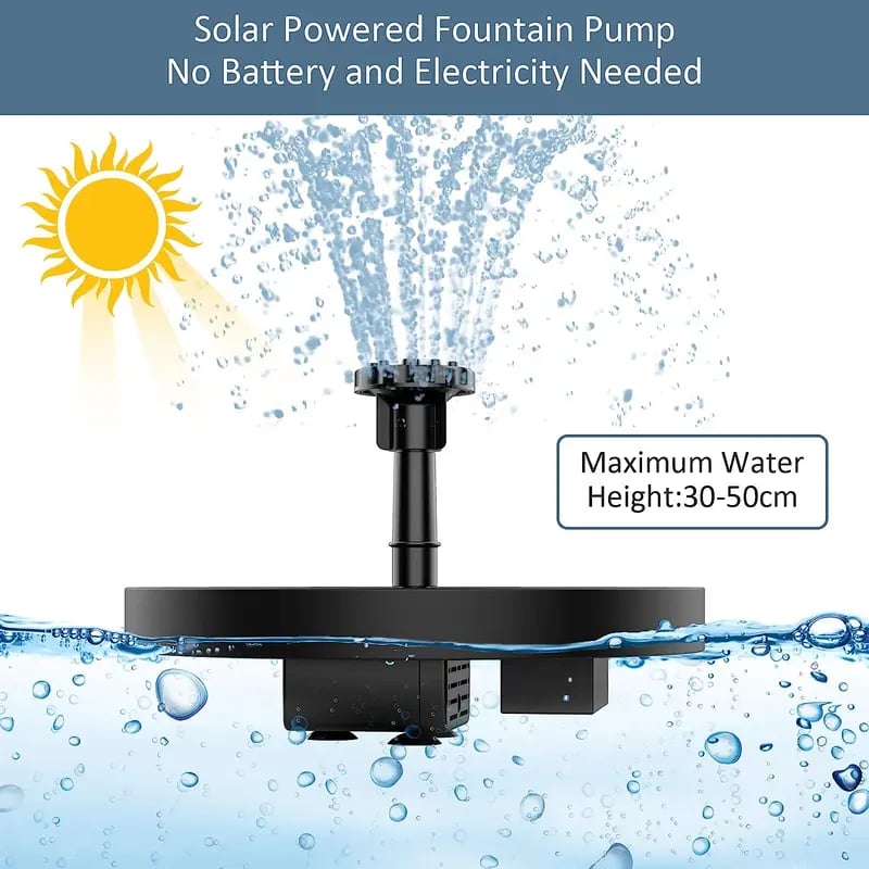 Solar Bath Fountain with 6 Nozzle