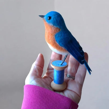 🎈Festigadget Eco-Friendly Needle Felted Bird Collection – Handmade Wool Songbirds (Wren/Chickadee/Bluebird/Magpie/Robin/Cardinal) – Sustainable Wildlife Decor 🐦✨