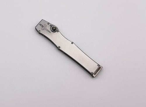 Marfione Custom Halo III Mini Star Grind Blued Mosaic Damascus Tanto w/ Stainless Steel Handle & Black Lip Pearl Inlays