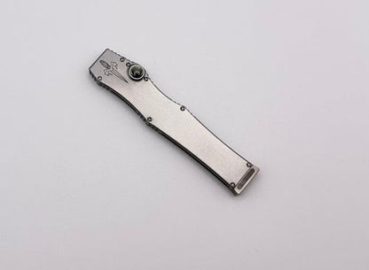 Marfione Custom Halo III Mini Star Grind Blued Mosaic Damascus Tanto w/ Stainless Steel Handle & Black Lip Pearl Inlays