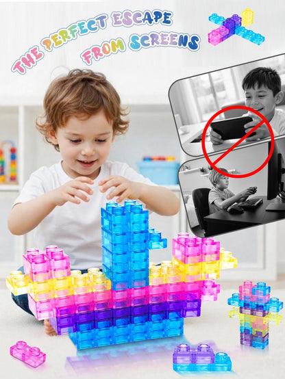🧩GUMMY BLOC: 40-Piece Montessori Sensory Building Soft Blocks (BPA-Free & Non-Toxic Soft Silicone)