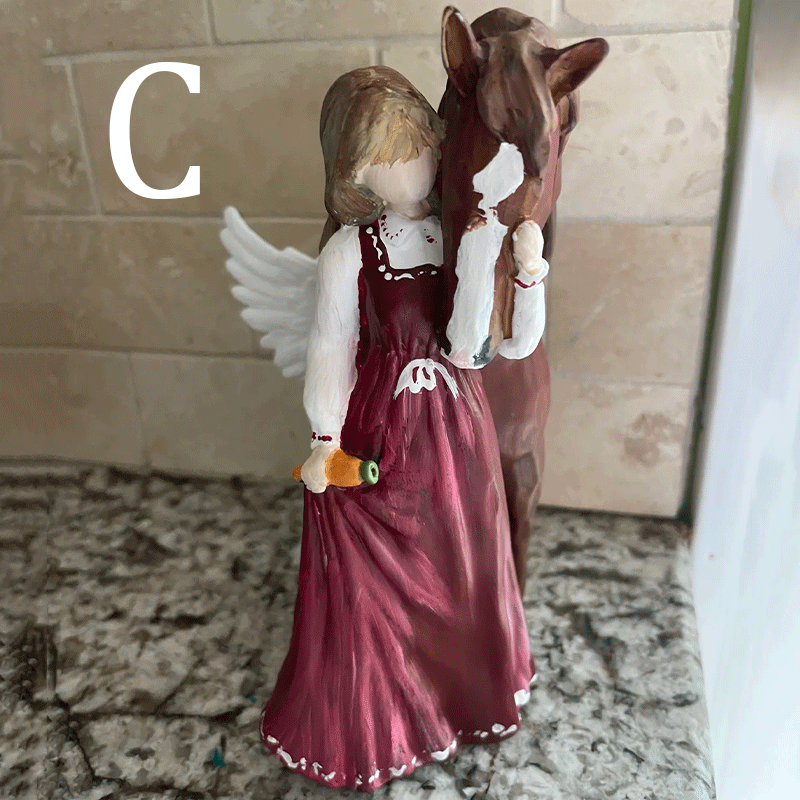 🐴 Warmly embracing horse girl statue
