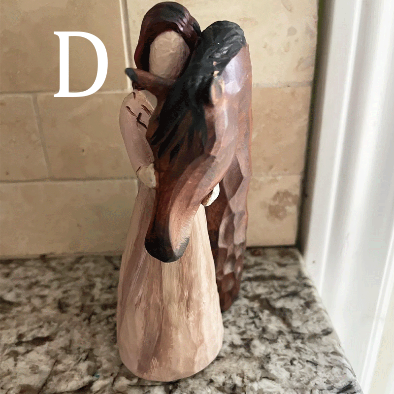 🐴 Warmly embracing horse girl statue
