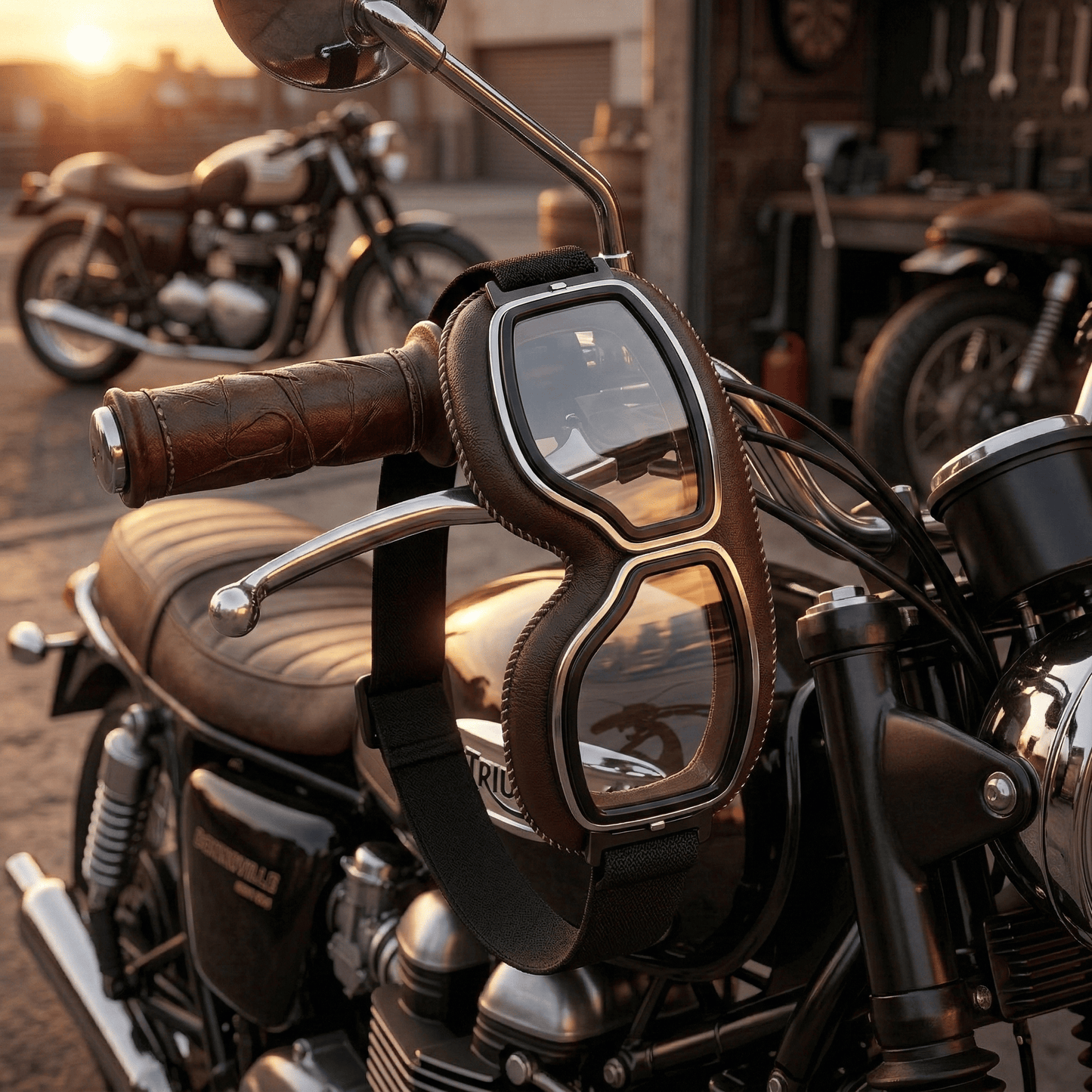 OTG Vintage Motorcycle Goggles🕶️ - Fits Over Prescription Glasses, Soft Padded Retro Riding Glasses with Anti-Slip Strap & UV400