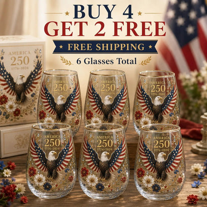 America 250 Eagle Glass Tumbler