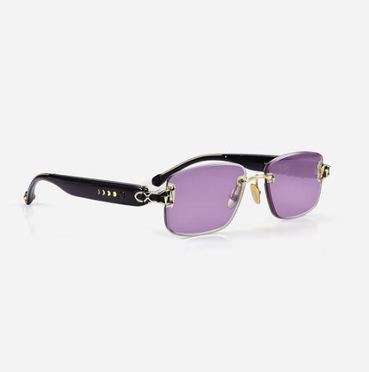 Rimless Sunglasses with Prismatic Color-changing Lenses for Stylish Eye Protection