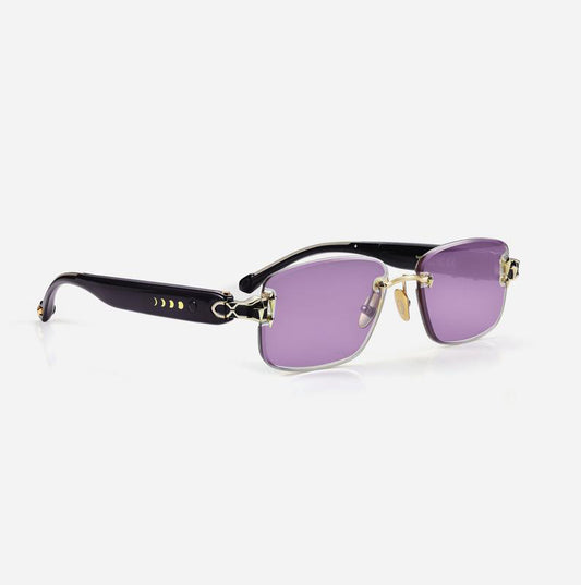 Rimless Sunglasses with Prismatic Color-changing Lenses for Stylish Eye Protection
