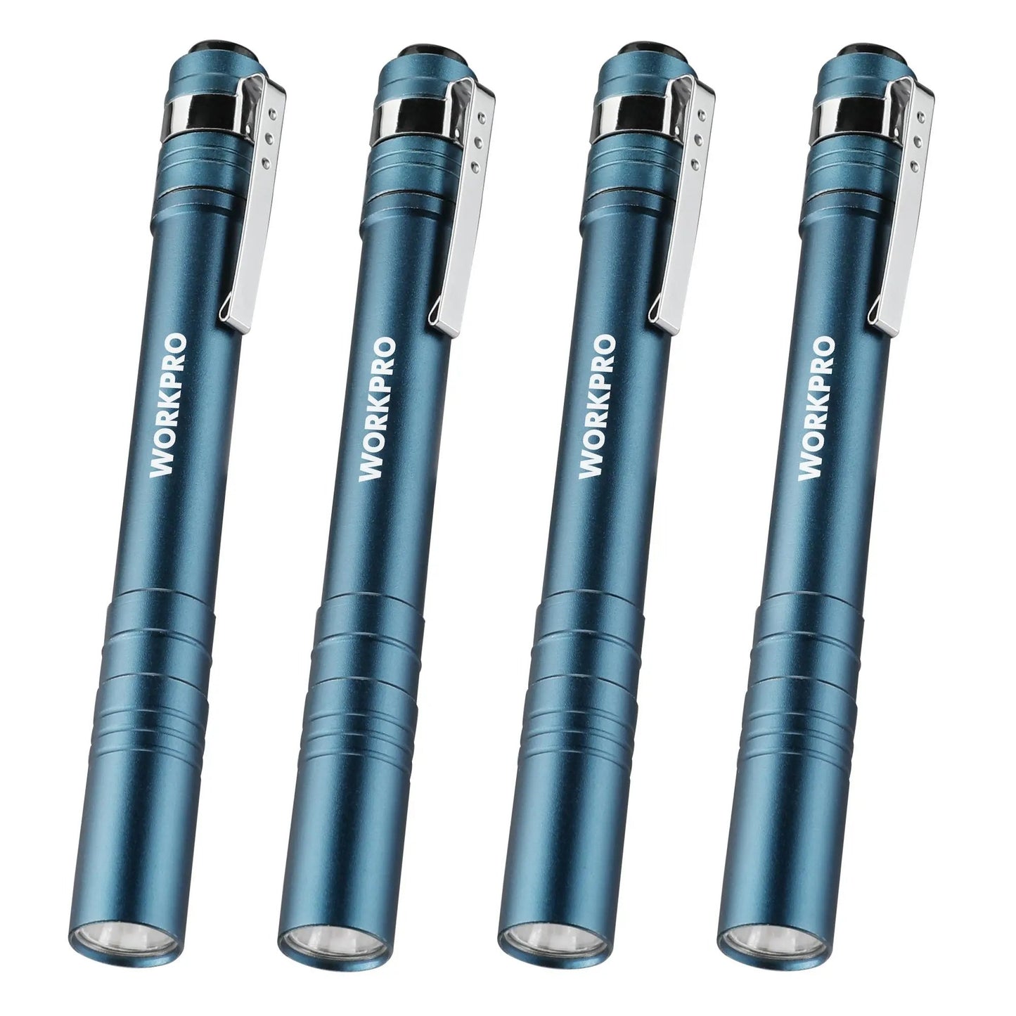 🛠️4-Pack WORKPRO LED Pen Light -Aluminum Pocket Pen Flashlight with Clip, Ultra Bright for Inspection, Emergency & Daily Use