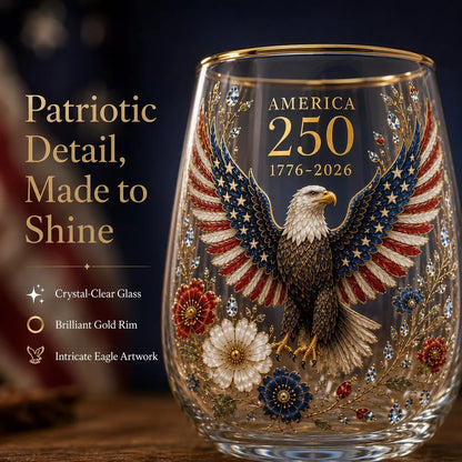 America 250 Eagle Glass Tumbler