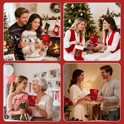 🧸 Teddy Bear with Real Preserved Rose & Necklace 🌹💝