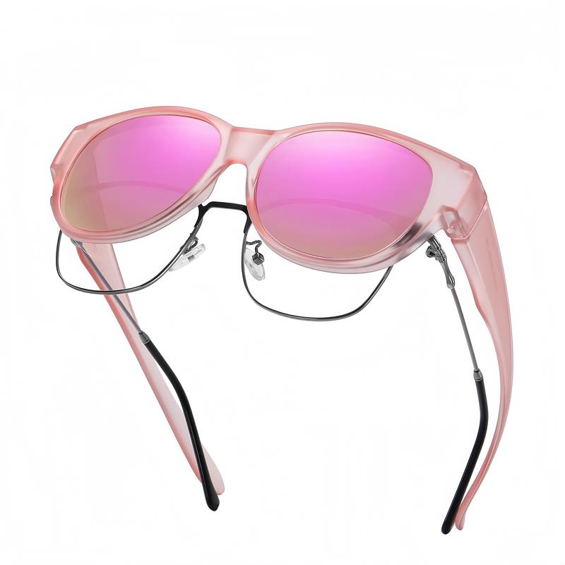 EUNOIALENS Fit-Over Prescription Sunglasses, Oversized Square Full-Rim Plastic Frames, UV400 Protection, Trendy Stylish Women's Unisex Fashion Accessory, Single Pair summerwins