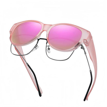 EUNOIALENS Fit-Over Prescription Sunglasses, Oversized Square Full-Rim Plastic Frames, UV400 Protection, Trendy Stylish Women's Unisex Fashion Accessory, Single Pair summerwins