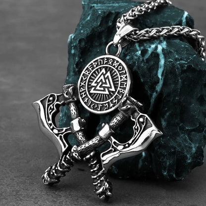 Valknut Rune Axe Necklace