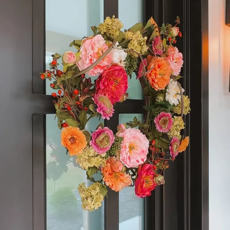 🌸 Mixed Peony Floral Wreath 🔥