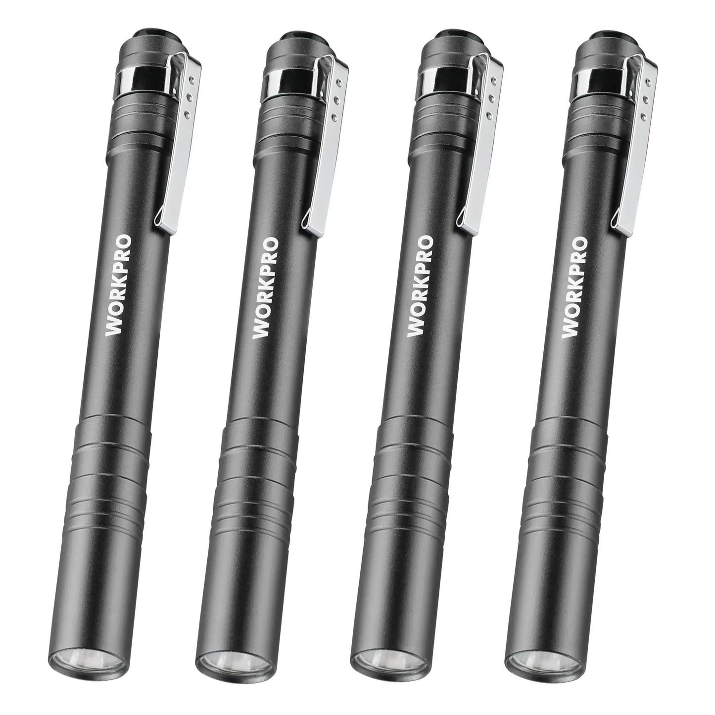 🛠️4-Pack WORKPRO LED Pen Light -Aluminum Pocket Pen Flashlight with Clip, Ultra Bright for Inspection, Emergency & Daily Use