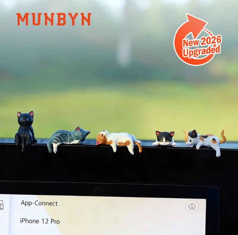 ⏰🔥LAST DAY 59% OFF - Hand-Painted Mini Cat Desk Figurines 😺 Set of 5 Cute Cartoon Kitty Companions