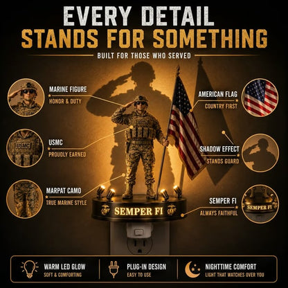 🔥LAST DAY 49% OFF- U.S. Marine Corps Semper Fi Shadow Night Light
