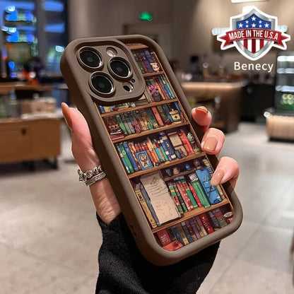 🔥LAST DAY 49% OFF📚Cartoon Bookshelf Pattern TPU Phone Case for iPhone