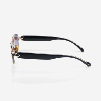 Rimless Sunglasses with Prismatic Color-changing Lenses for Stylish Eye Protection