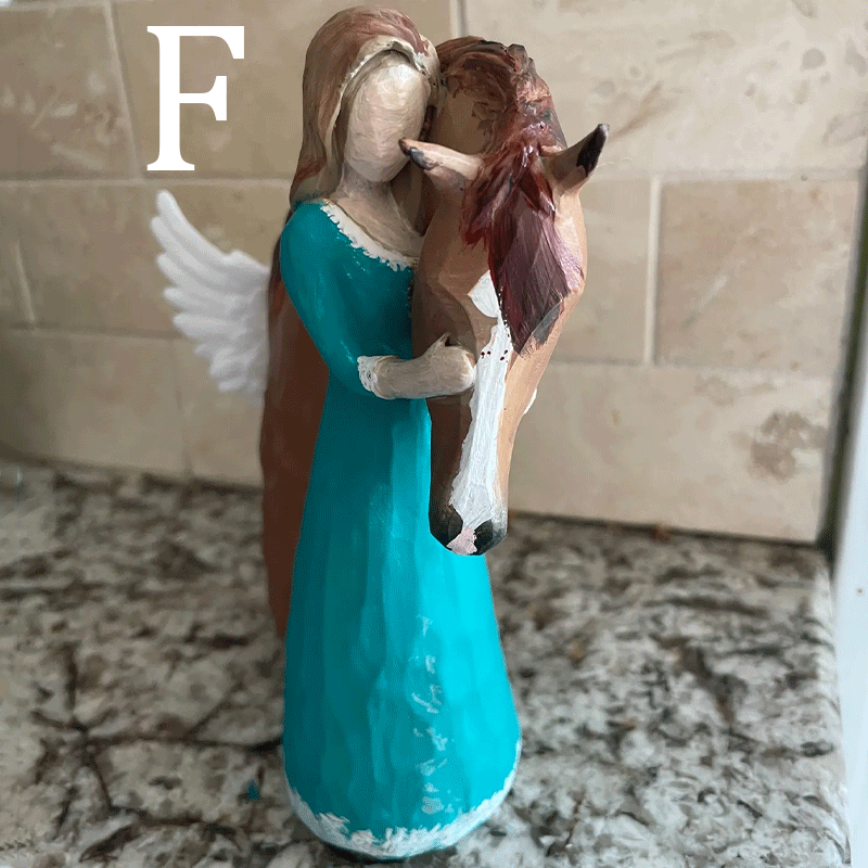 🐴 Warmly embracing horse girl statue