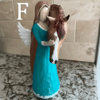 🐴 Warmly embracing horse girl statue