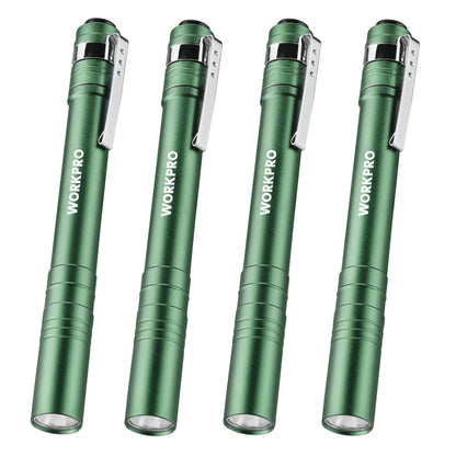 🛠️4-Pack WORKPRO LED Pen Light -Aluminum Pocket Pen Flashlight with Clip, Ultra Bright for Inspection, Emergency & Daily Use