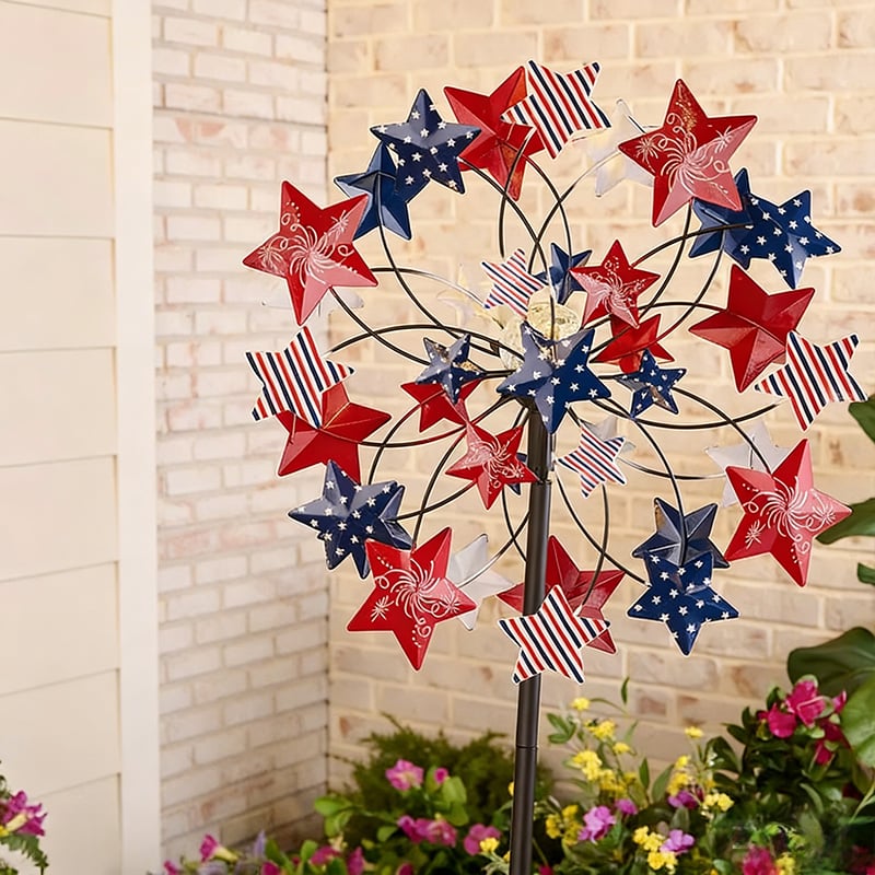 ☀️🌀Temp-tations Outdoors Solar Wind Spinners with Decorative Flowers🌸(Includes bracket)