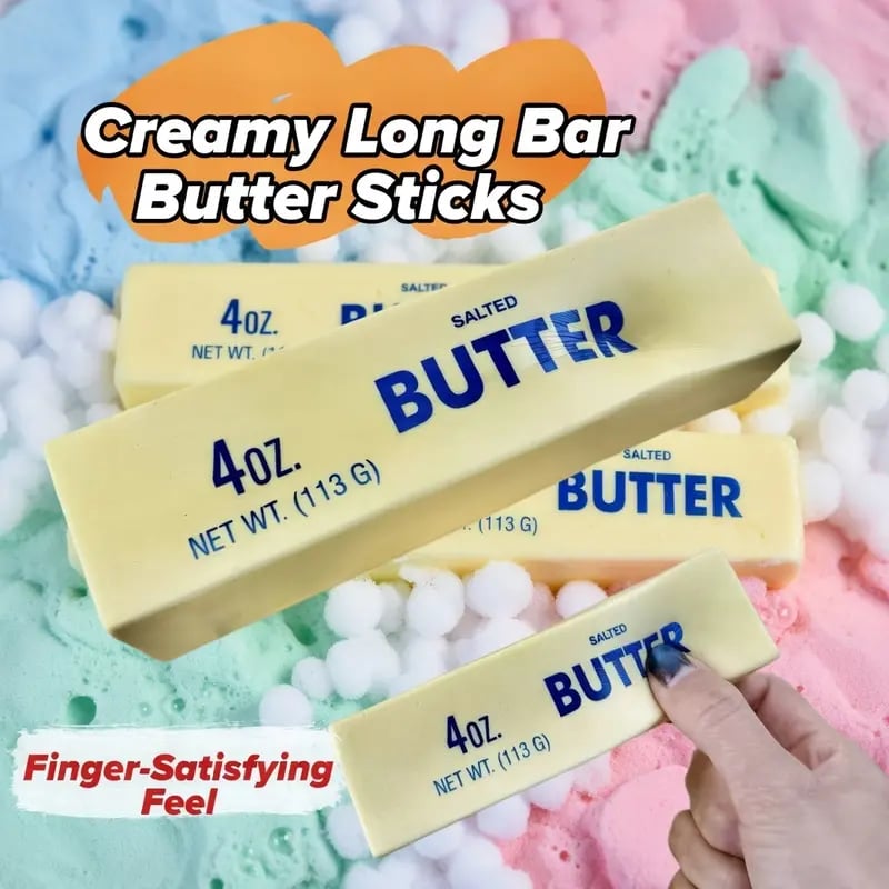 ✨New 2026 🧈2 PCS Super Soft Squishy Butter Stick Stress Toy – Funny Stress Relief Squeeze 😂