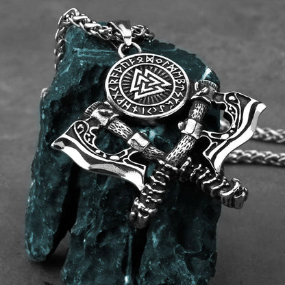Valknut Rune Axe Necklace