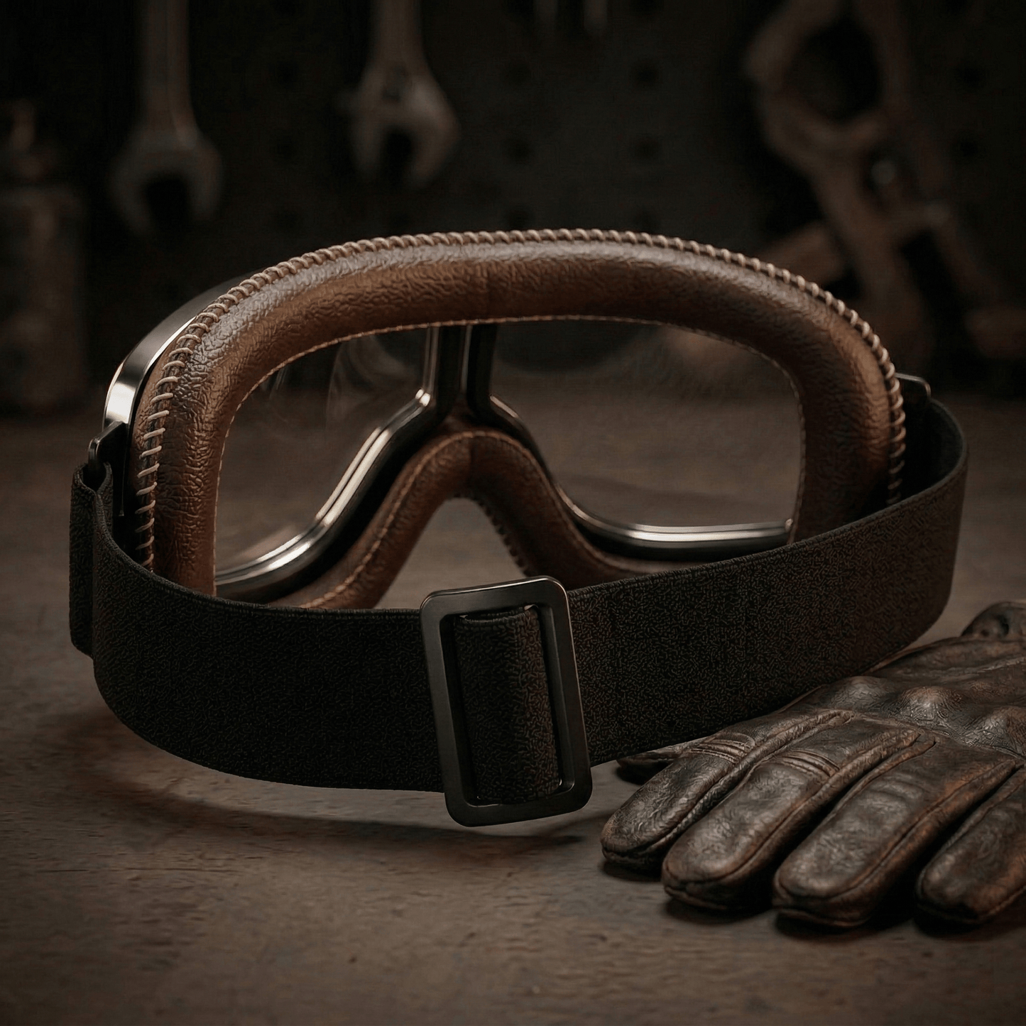 OTG Vintage Motorcycle Goggles🕶️ - Fits Over Prescription Glasses, Soft Padded Retro Riding Glasses with Anti-Slip Strap & UV400