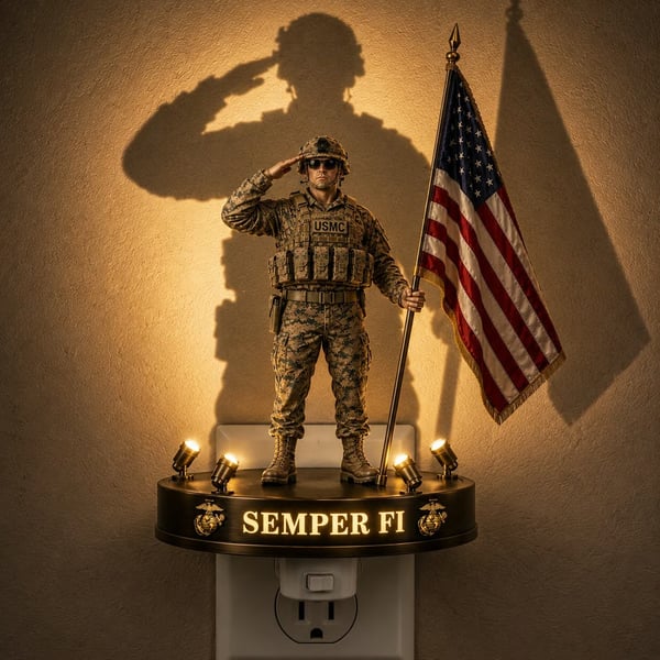 🔥LAST DAY 49% OFF- U.S. Marine Corps Semper Fi Shadow Night Light