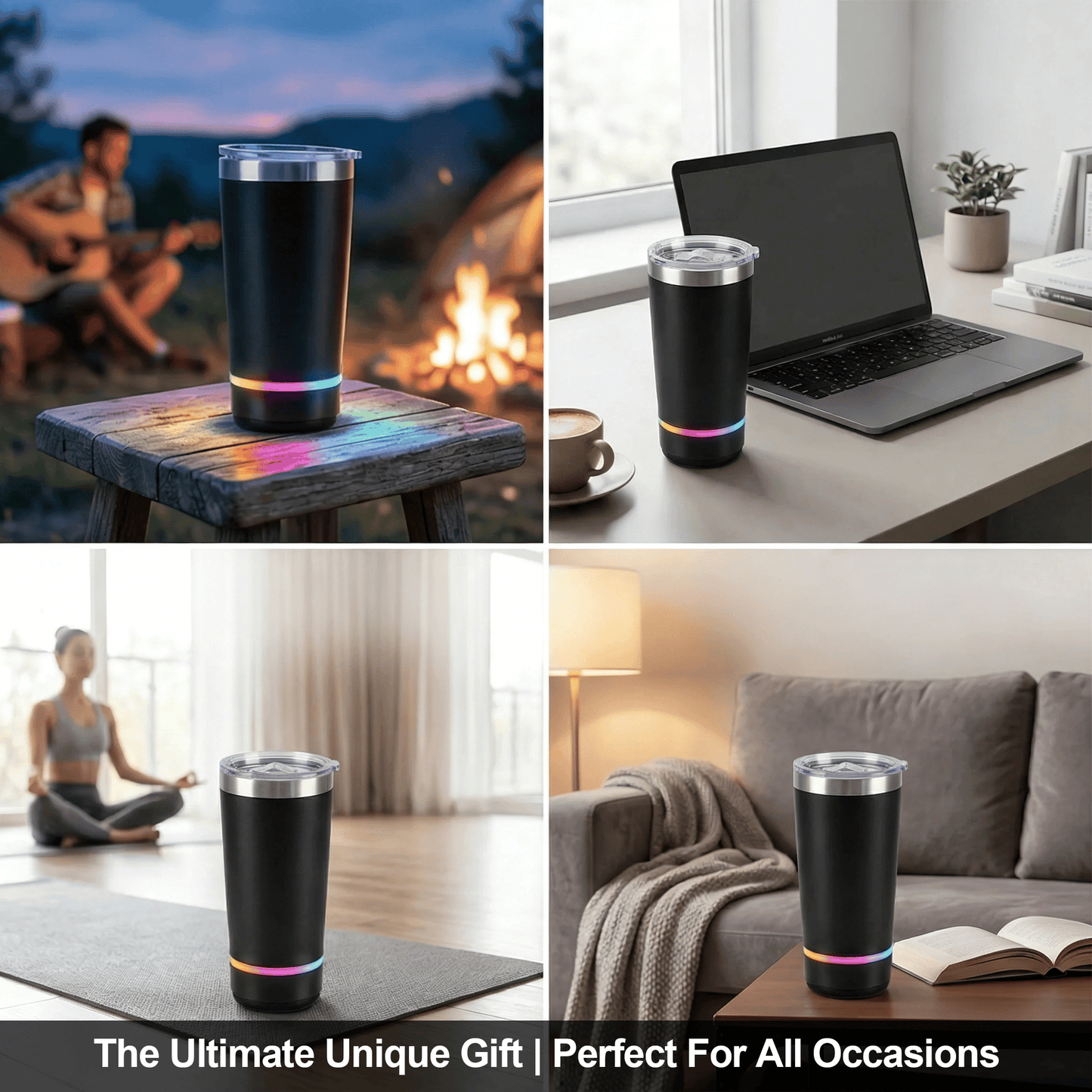 🎶20oz Bluetooth Speaker Insulated Mug🥇✨: Your Perfect Vibe for Sips & Sounds 🥳(🔓Detachable 2-Piece | RGB Lights & Temp Lock🥤)