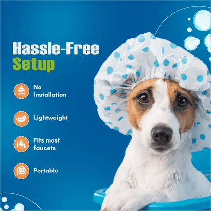 🚿 No-Tool Slip-On Tub Sprayer for Pet & Baby Bathing | 5 Ft Hose with 10" Strap