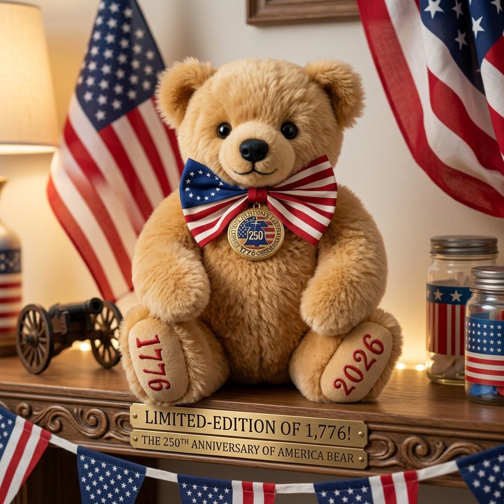 🎉The 250th Anniversary of America Bear – 1776-2026 Limited Edition(✝️Never forget the patriotic spirit)