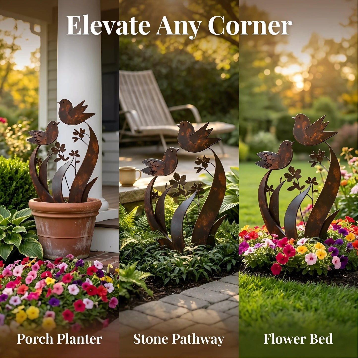 🦋🦋2026 Mother's Day Gifts 50% Off--💖🎁Bird & Wildflower Metal Garden Stake