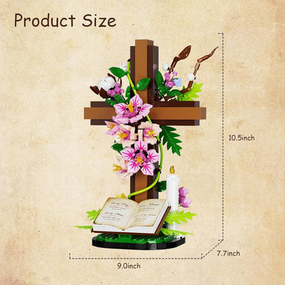 🔥Special Price $39.99 Only Today!!!💐Jesus Cross Flower Building Building Blocks Set✝️[Officially Authorized]
