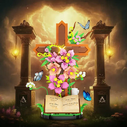 🔥Special Price $39.99 Only Today!!!💐Jesus Cross Flower Building Building Blocks Set✝️[Officially Authorized]