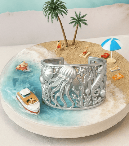 🔥Last Day 49% OFF - 🌊🪸Gorgeous Coral Reef Silver Sea Creature Bracelet✴️(Handcrafted in Sterling Silver)