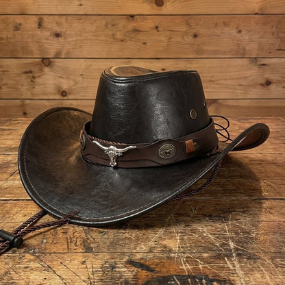 🔥Last Day 60% OFF - 🤠Daisy’s Premium Handcrafted Leather Cattleman Hat – Authentic Western Outback Style🌵