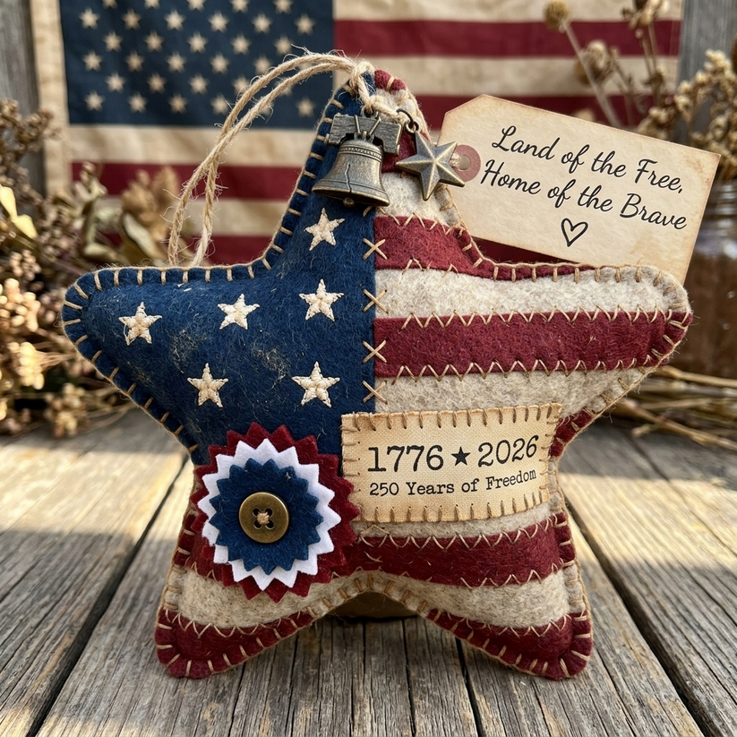 Handcrafted America 250th Anniversary Keepsake Ornaments | Rustic Patriotic Decor 🇺🇸