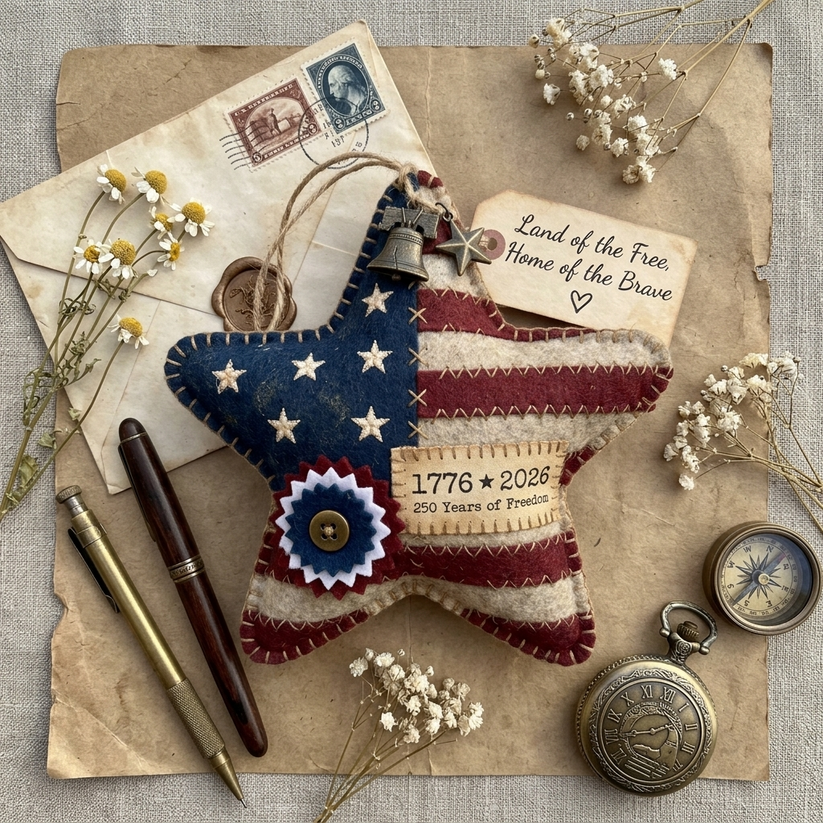 Handcrafted America 250th Anniversary Keepsake Ornaments | Rustic Patriotic Decor 🇺🇸