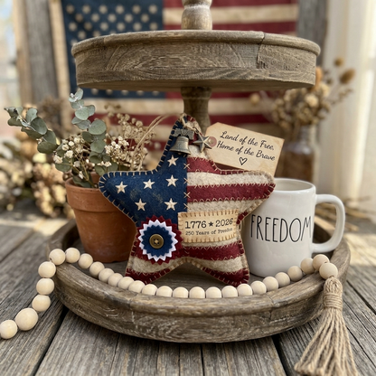 Handcrafted America 250th Anniversary Keepsake Ornaments | Rustic Patriotic Decor 🇺🇸