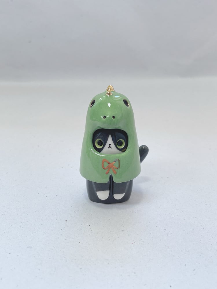 Cute ceramic cat figurine